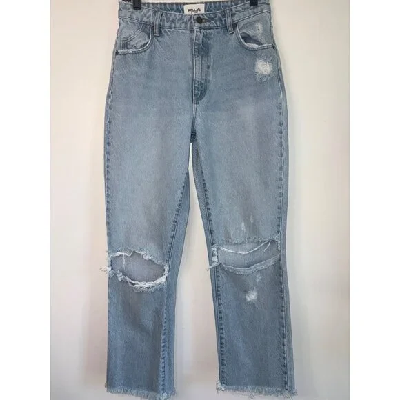 Rolla's Original Straight High Rise Jeans in Sunbleach Worn 28 Womens Denim Pant - Picture 5 of 15